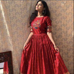 Red long dress